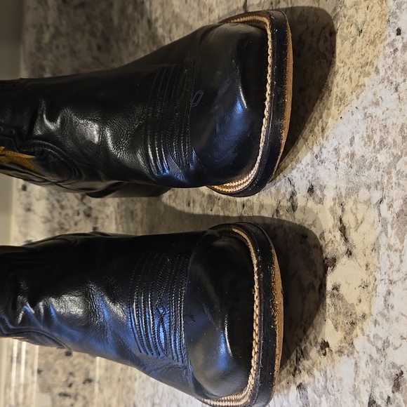 Rod Patrick Custom Black Florence Buffalo Leather Western Cowboy Boots - Picture 11 of 17